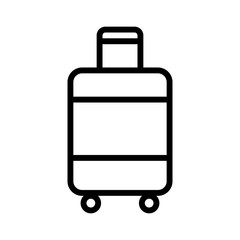 Carry-on luggage or cabin luggage line art vector icon for travel apps and websites