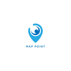 Map Point Logo - Vector