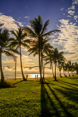 Fototapeta premium Esplanade exercise on a tropical day dawning.