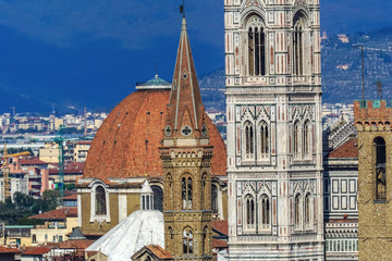 Campanile Bapistry Domes Duomo Cathedral Bargello Florence Italy