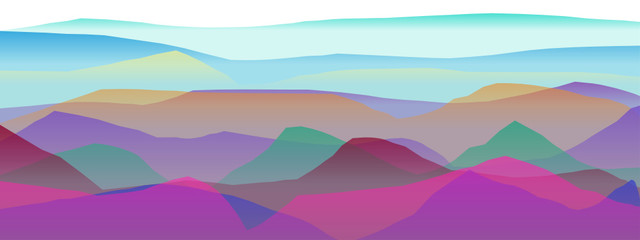 Farbige Berge, Wellen, abstrakte Oberfläche, moderner Hintergrund, Vektorgrafik Illustration für dein Projekt