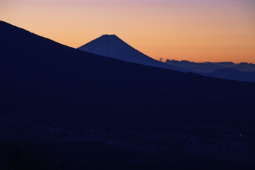 富士山・朝焼け