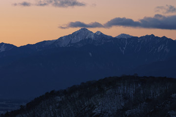 南アルプス・朝焼け