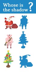 Christmas game guess the shadow of the picture