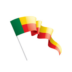 Benin flag, vector illustration on a white background