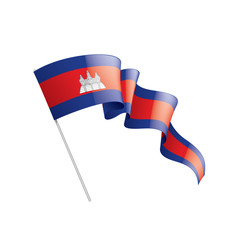 Cambodia flag, vector illustration on a white background