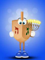 illustration of dreidel for Hanukkah