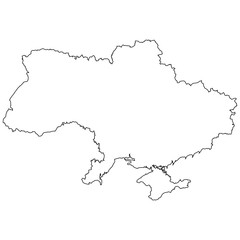 Outline country of the state of ukraine, vector of the border outline of the state of ukraine