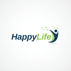 Happy Life People Logo Symbol