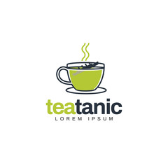 Unique Creative Green Tea Logo Symbol 