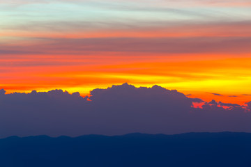 landscape sunset Background of mountain  in Chiang Rai,Thailand
