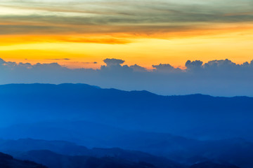 Naklejka na ściany i meble landscape sunset Background of mountain in Chiang Rai,Thailand
