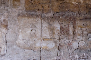 Egyptian ancient pictures on the stone wall