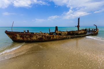 Rusty shipwreck