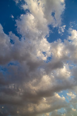Clouds in the sky at sunset as a background