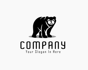 funny stand bear art logo design inspiration