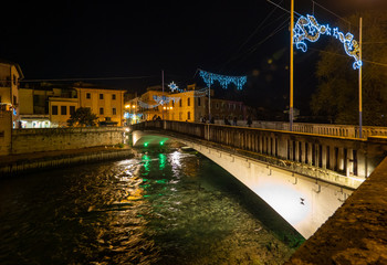 Rieti (Italy) - The historic center of the Sabina's provincial capital, under Mount Terminillo with...