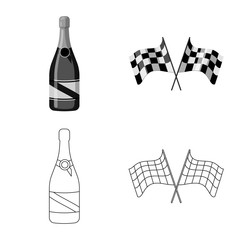 Vector design of car and rally icon. Collection of car and race stock vector illustration.