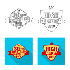 Vector design of emblem and badge sign. Collection of emblem and sticker vector icon for stock.