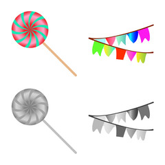 Vector design of party and birthday icon. Collection of party and celebration stock symbol for web.