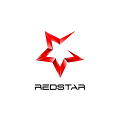 Abstract Red Star Logo Symbol Icon