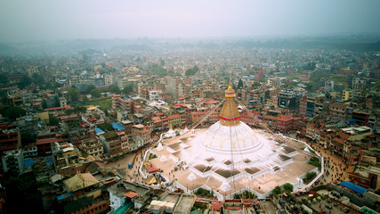 Stupa temple buddhist Bodhnath Kathmandu, Nepal October 12, 2018