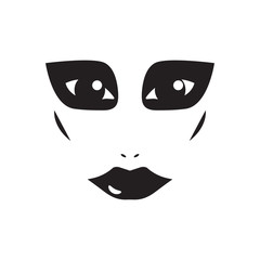 isolated female face