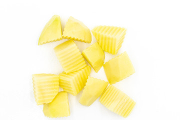 Yellow potatoes dice