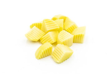 Yellow potatoes dice
