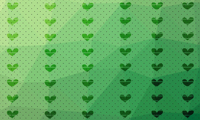 Vector Illustration of a Valentines Day Card and  polygon background - Vector