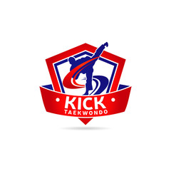 Kick Taekwondo Logo Symbol
