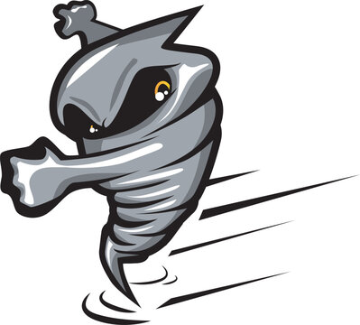 Cyclone Ninja Mascot Illustration Logo Sign Symbol Icon