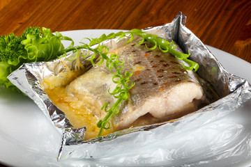 Steamed salmon