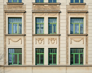 Fototapeta na wymiar classical house facade windows pattern, Germany