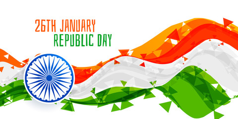 happy republic day abstract indian flag
