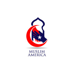 Fototapeta premium American Muslim Logo Sign Symbol Icon
