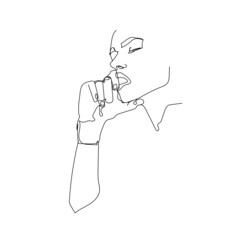 abstract face one line drawing. portrait of a young woman, minimalism style