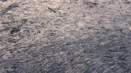 cracked ice on the river 