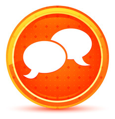 Chat icon natural orange round button © Bluejayy