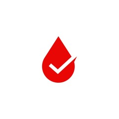 blood sauce drop check logo vector icon illustration