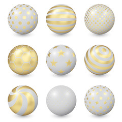 Abstract Balls with Gold Patterns