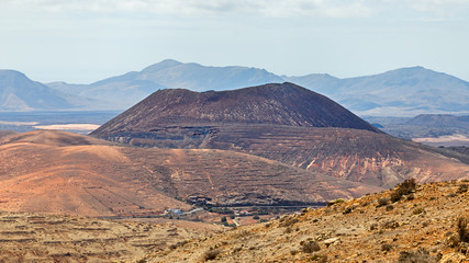 Volcanic Landscape Panorama in Fuerteventura, Canary
