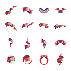 North Korea flag, vector illustration on a white background