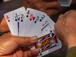 Kartenspieler in Wenshan in Yunnan in China
