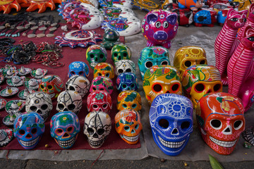 Mexican skull calavera traditional souvenir