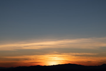morning and sunrise on the winter season over the mountain layer at chingmai , thailand.