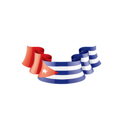 Obraz premium Cuba flag, vector illustration on a white background