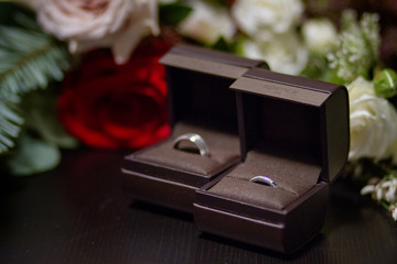 wedding rings and roses - bride