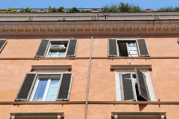 Facade of Building in Rome, Italy