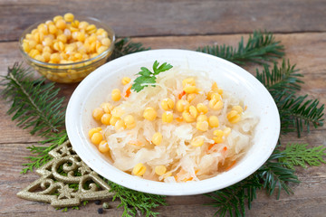 Gericht für Heiligabend: Erbsen mit Sauerkraut	